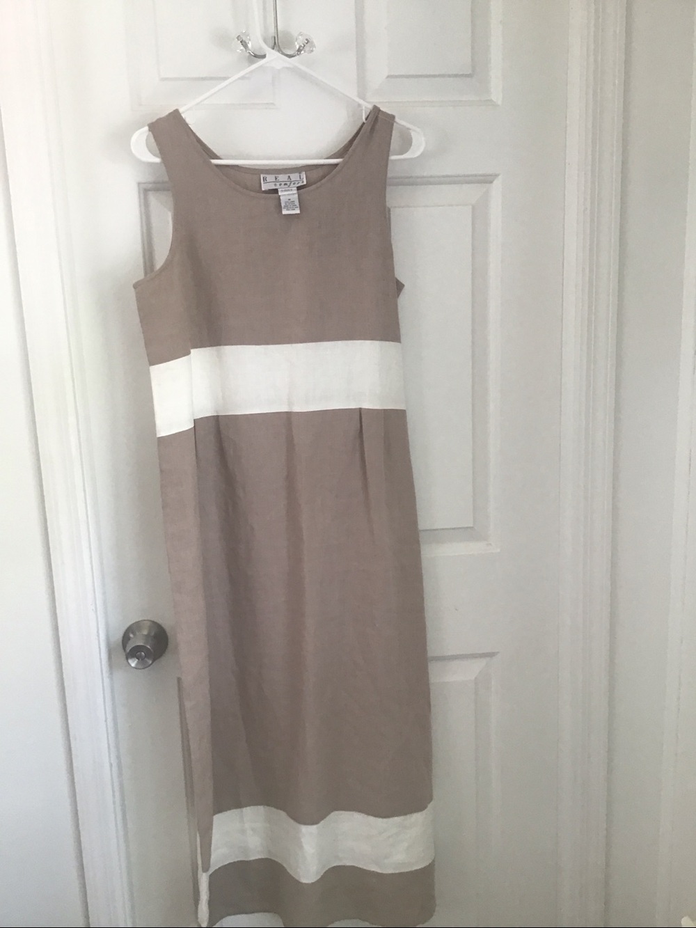 REAL COMFORT 100% Linen Maxi Dress size Medium